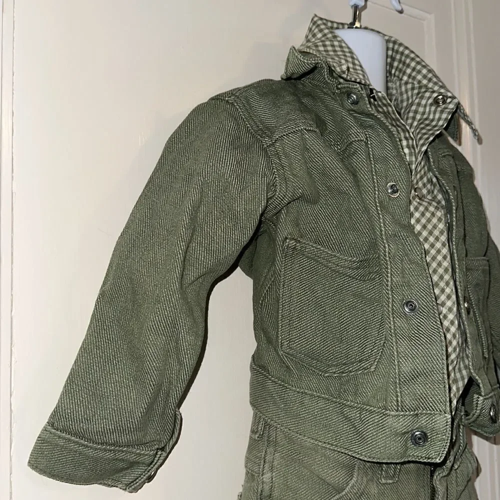 Vintage 70s‎ Sears green denim jean jacket/pants & matching western shirt